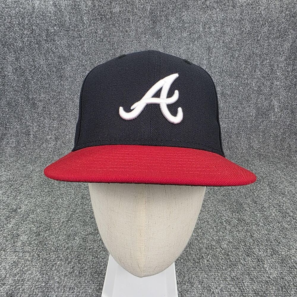 Atlanta Braves Hat Cap Fitted Mens 7 Blue Red MLB Baseball Game 59FIFTY New Era